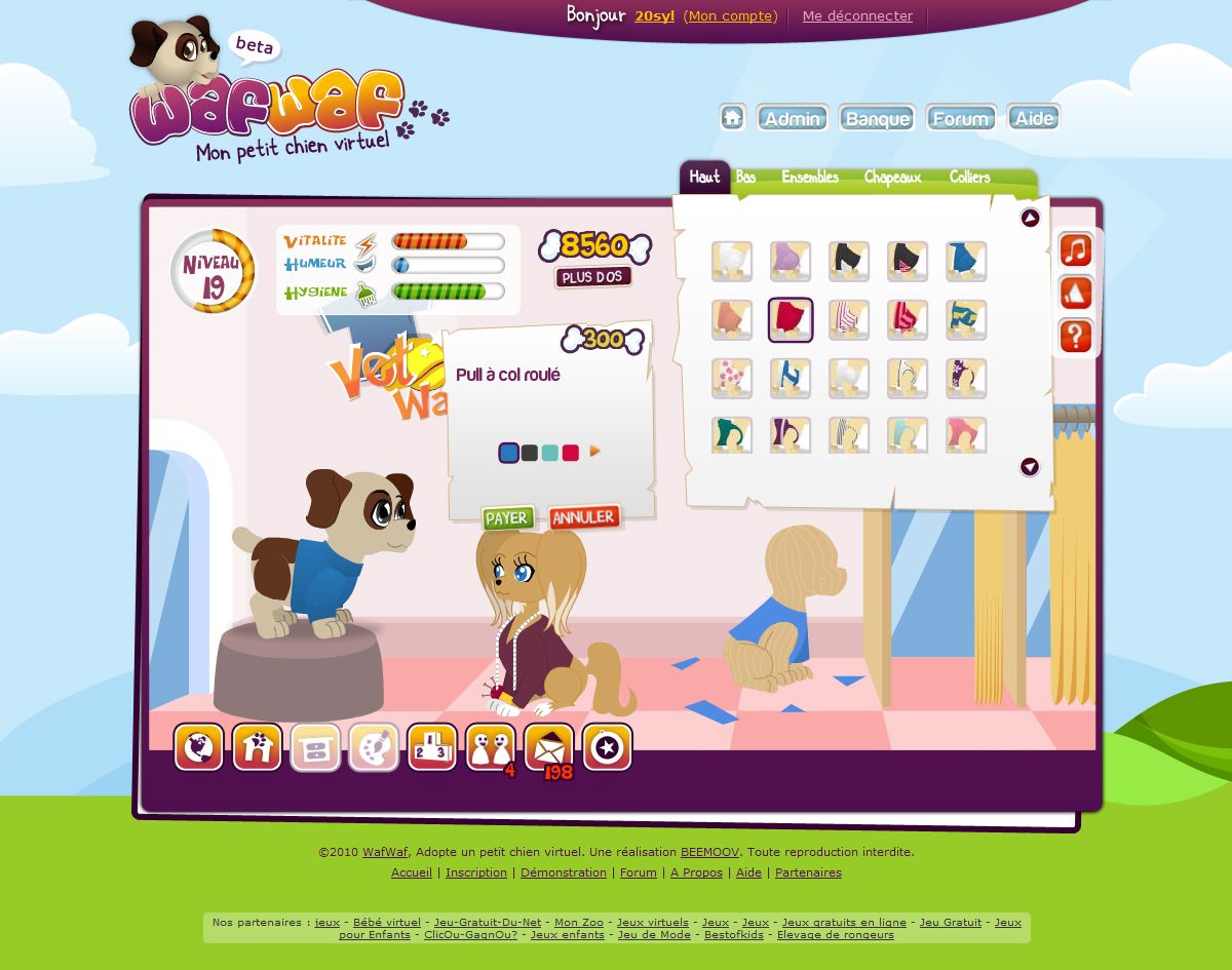 Wafwaf - Mon petit chien virtuel: La boutique de vêtements