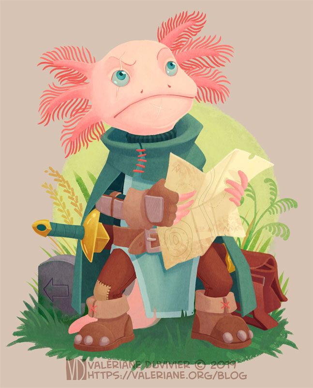 Character Design Challenge : Axolotl aventurier